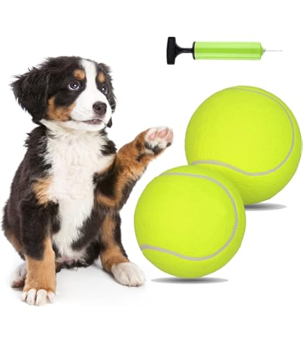 Pelota De Tenis Gigante Para Perros - 8 Pulgadas, Azul, Inflable, Ideal Para Ejercicio Y Juegos