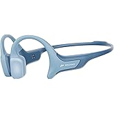 mojawa HaptiFit Terra Advanced Smart Sports Wearable, Open Ear Bluetooth Bone Conduction Headphones with Mic and 32GB MP3, Waterproof Wireless Earphones for Workouts, Swimming and Running, Blue