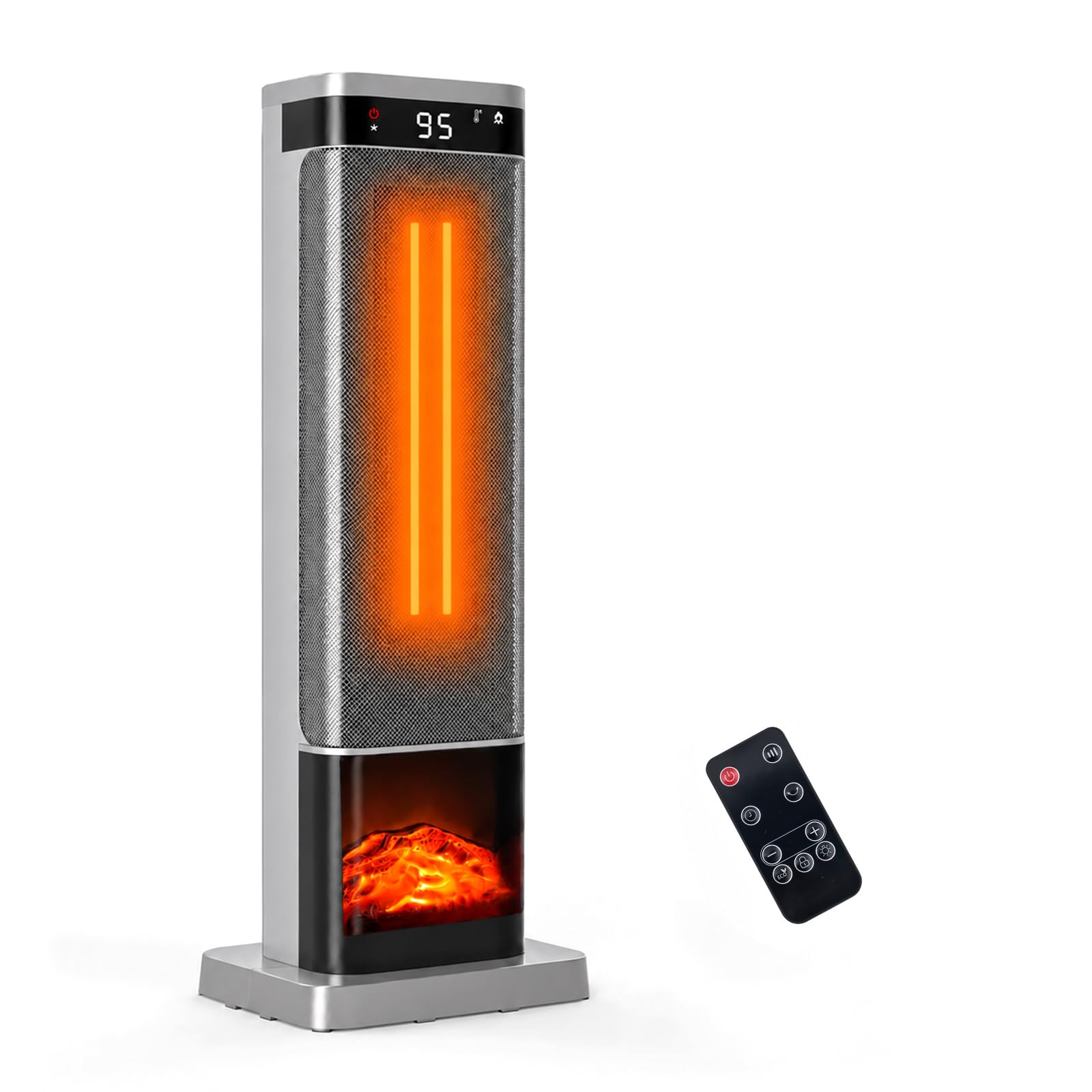 NEWBULIG 24" Indoor Space Heater, 1500W Electric Portable Room Heater | 4 Working Modes, 50–95° Temperature Range, 60° Oscill