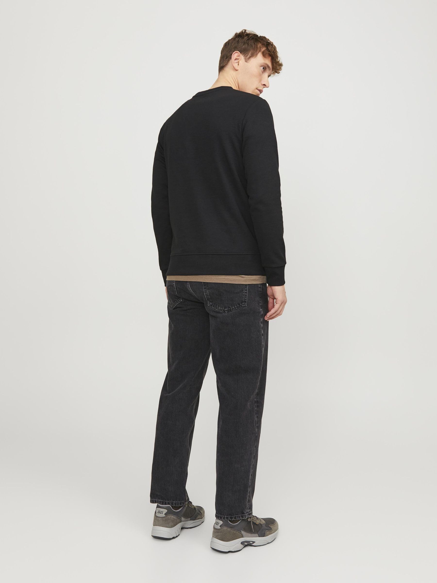 JACK & JONES Herren Jjebasic Crew Neck Noos Sweatshirt, Schwarz, M EU 3