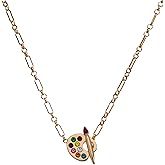 Alex and Ani Artist Palette & Paint Brush Toggle Necklace - Artsy Gold-Tone Charm Necklace Perfect for Expressing Creativity, Ideal for Women