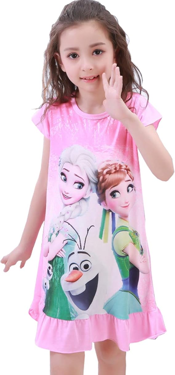 Amazon Jr 子供 アナと雪 パジャマ ネグリジェ ナイトドレス 長袖 Amazon Jr 子供 アナと雪 パジャマ ネグリジェ ナイトドレス 長袖