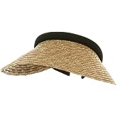 MG Ladies Sewn Braid Wheat Straw Clip-On Visor (Natural)