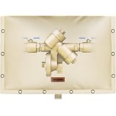 Backflow Preventer Insulation Cover for Vacuum Breaker, 21"W x 16"H, Beige | 5-Layer backflow insulation cover &amp; sprinkler valve cover for winter, -5&deg;F freeze protection for well pumps &amp; vacuum breakers