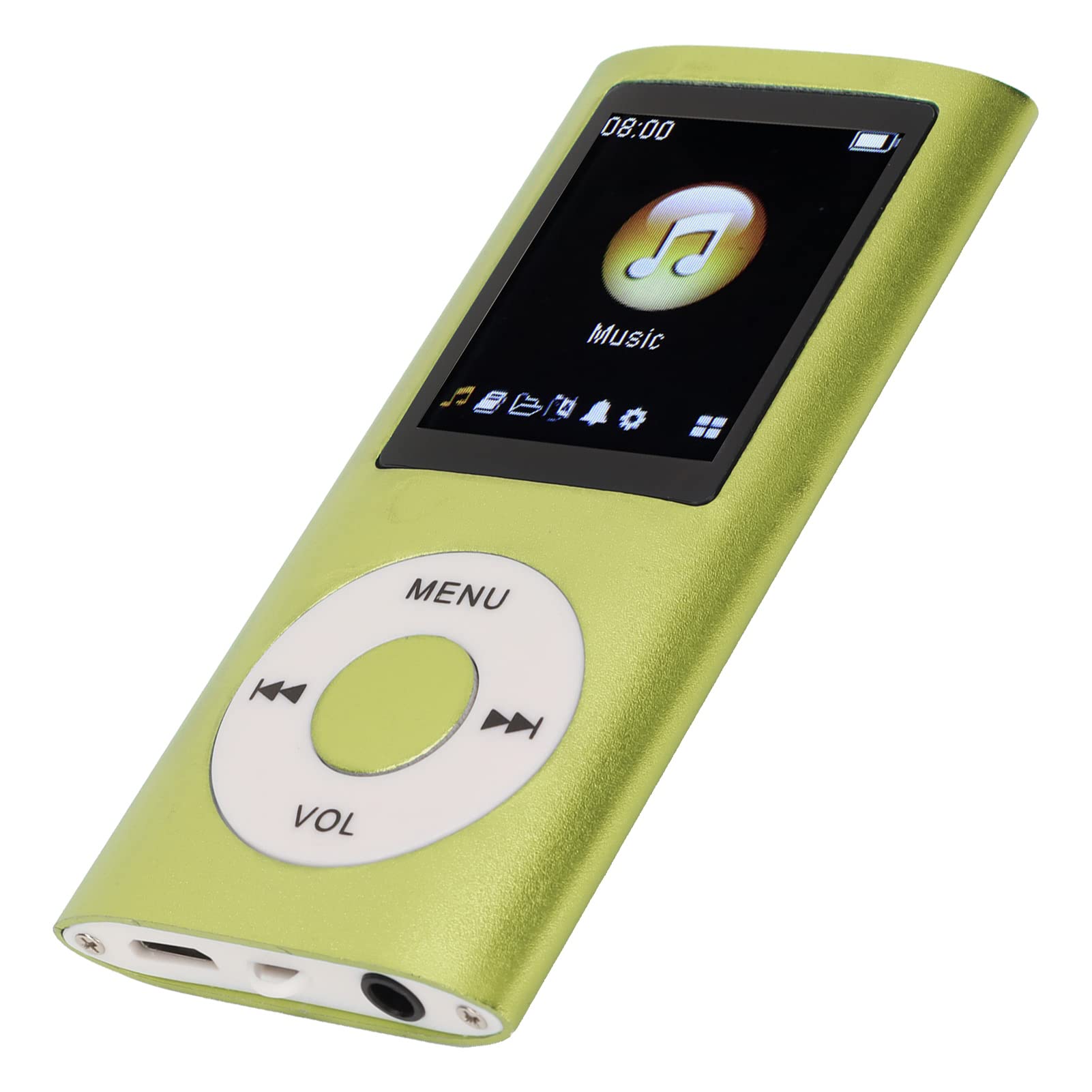 64G MP3 Player, 1.8 Inch Screen MP3 Music Player for Sports Studying, Support MP3 WMA FLAC APE, Earphone Included (Green)