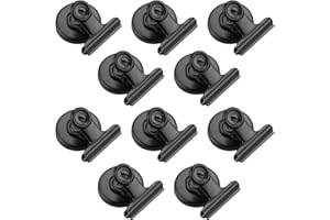10PCS Magnetic Clips Strong Fridge Magnet Hook Clip for Family School Freezer Kitchen Refrigerator, Black