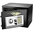 Flexzion Small Safe Box with Drop Slot - Electronic Drop Safe Box for Money with Digital Combination Keypad Lock - Cash Safe Box for Cabinets, Home & Office Security (13.8"x10"x10"), Black