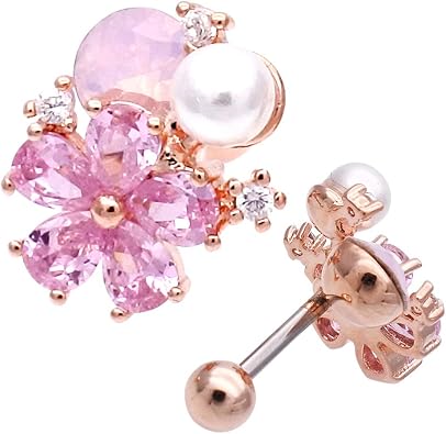 Amazon スパイシーリップス 16g Spicylips オリジナル 可愛い 欲張り Cz フラワー パール ピンクゴールド 花 Flower 軟骨ピアス ヘリックス ボディピアス ピンク 0373 ボディピアス 通販