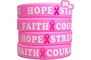 AISENO Breast Cancer Awareness Pink Ribbon Camouflage Bracelets Rubber Wristbands Unisex