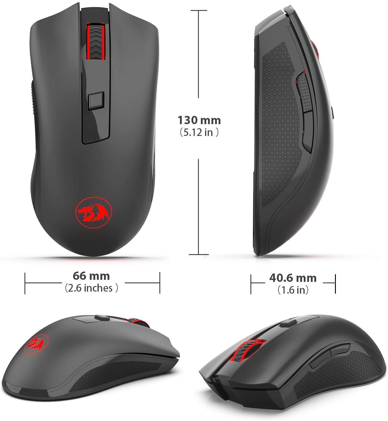 Redragon M652 Optical 2.4G Wireless Mouse with USB Receiver, Portable Gaming & Office Mice, 5 Adjustable DPI Levels - Image 3