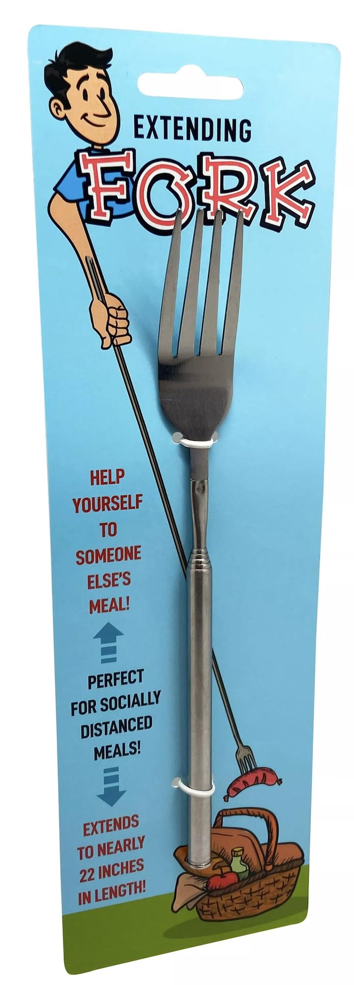 Diabolical DP0489 Extending Fork - Jokes and Pranks for Adults, Pranks for Kids, Fun Gifts for Teenage Boys, Extendable Fork Prank, Secret Santa Gifts for Men Under 10 Pounds