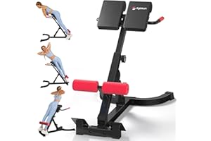EYESUN Roman Chair,Foldable Back Extension Machine,Adjustable Ab Back Extension Machine,Core Strength Trainer,Back Exercise Machine for Glute,Ab Workouts,Full All-in-One Body Workout&Home Gym Fitness