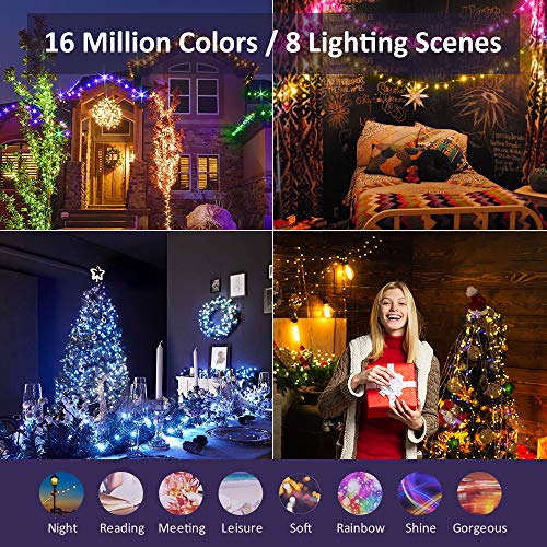 Smart LED Outdoor String Lights, WiFi RGB Color Changing String Lights