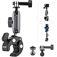 Camera Clamp Mount Bike Motorcycle Handlebar Holder, 360 Ball Joint Bicycle Cycling Tube Bar Attach for GoPro Max Hero 13 12 11 10 9 8 Insta360 X3 X4 Ace Pro DJI Action 3 4 5 Pro Pocket 3 Accessories