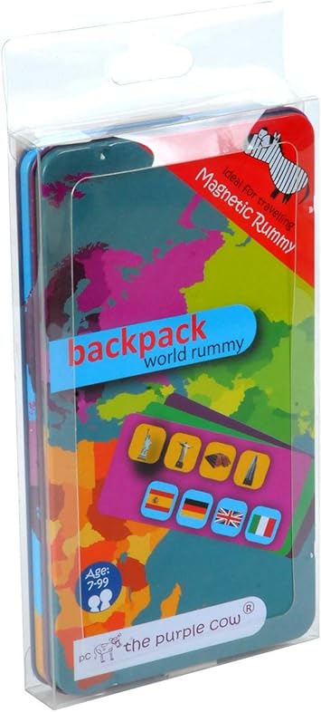 The Purple Cow Magnetic to Go Backpack World Rummy Game Travel