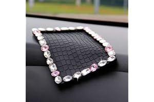 Car Dashboard Anti-Slip Pads,MoreChioce Bling Bling Rhinestone Non-Slip Mat Universal Multifunctional Dashboard Adhesive Mat for Cell Phones Coin Key,20x13x0.5cm,Rose