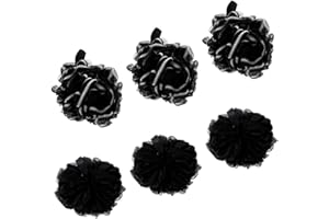 Beavorty Natural Charcoal Bath Balls 6Pcs Shower Loofahs for Gentle Exfoliation and Home Use