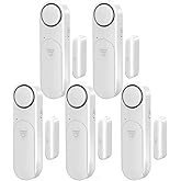 Window &amp; Door Alarm When Opened 5-Pack for Kids Safety/Home Security, White | Sliding Front Door Opening Sensor Alarms for Dementia, 120dB Burglar Alert, Ideal for Business Entry,Garage,Apartment,House
