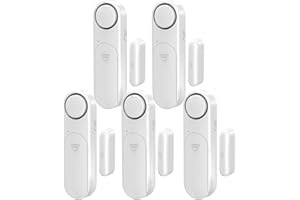 METAK Window and Door Alarm When Opened (5 Pack) for Kids Safety/Home Security, Sliding Front Door Opening Sensor Alarms for Dementia, 120dB Burglar Alert, Ideal for Business, Garage, Apartment,House, White