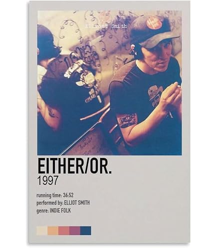 Amazon.com: Either-Or Poster Elliot Smith Album Cover Canvas