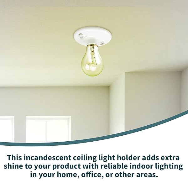 4PCS MEDIUM BASE E26 LAMPHOLDER, 660W 250V KEYLESS TOP LAMP HOLDER CEILING PHENOLIC LIGHT BULB SOCKET INCANDESCENT FLUORESCENT CFL PART ACCESSORIES, WHITE