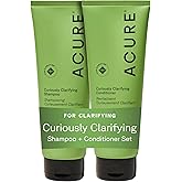 Acure Curiously Clarifying Shampoo and Conditioner Set - Daily Deep Cleansing & Hydrating Set for Women & Men, Detox for Oily Hair & Scalp Build Up, Paraben Free, Sulfate Free - 8 fl oz (2 Pack)