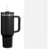 XZESH 100Pcs Disposable Straws for 40 oz 30 oz Tumbler, 12 Inch Extra Long Straws Disposable for Stanley Cup, Clear 12” Disposable Straw Individually Wrapped