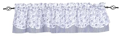 Home Collections by Raghu 72x15.5 Shells White-Navy Fairfield Valance