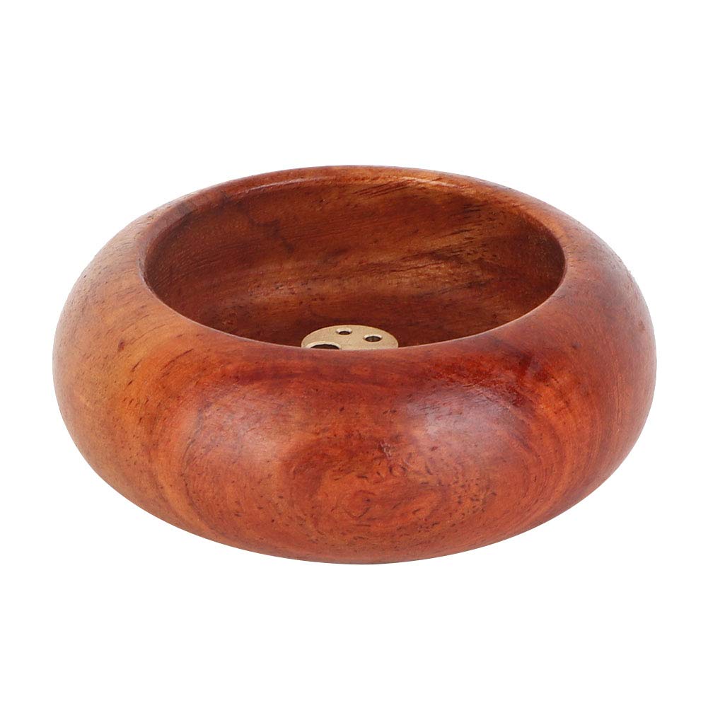 Hztyyier Incense Burner, Handmade Incense Catcher Bowl Shape Incense Holder Brass Incense Burner for Home(Rosewood)