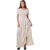Wildarms Women's Off-Shoulder Renaissance Dress Medieval Victorian Fairy Costume with Elastic Waist & Ruffles Corset Dress