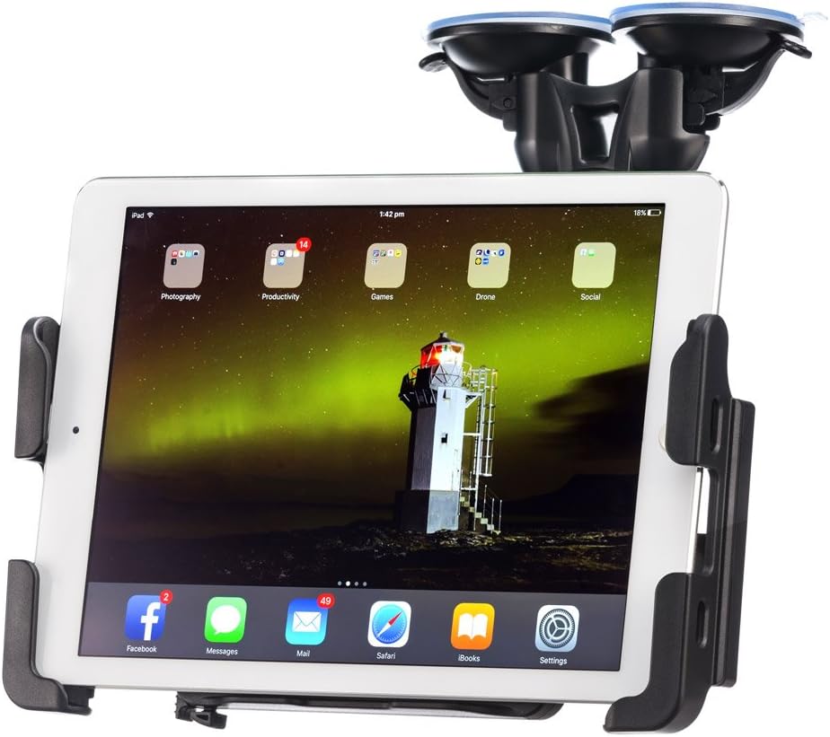 Ultimateaddons® Dual Suction Mount and Car Secure Adjustable Holder Suitable for approx 7-10" Tablet iPad Models
