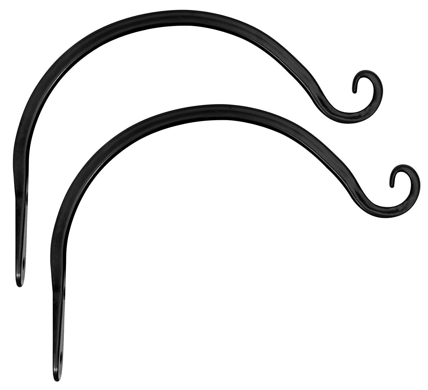 Mkouo 2 Pcs Hanging Plant Bracket Hook Curved Plant Hanger Indoor Outdoor for Flower Basket Bird Feeder Wind Chime Lanterns, 20cm