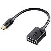 Cable Matters 8K Mini DisplayPort to DisplayPort 1.4 Adapter (Mini DP to DP 1.4) in Black - 8K@60Hz, 4K@120Hz Resolution Read