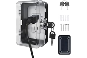 PILISPARK Child Proof Outlet Lock Box with 2 Durable Keys - Heavy Duty Safety Cover for Baby Proofing, Tool-Free Installation, More Space for Large Plugs Universal Fit Socket Protector (1Pack, Black)