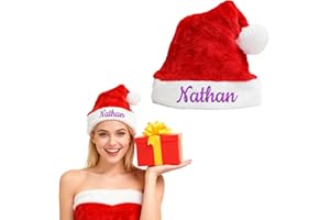 Personalized Santa Hat With Custom Embroidery - Knitted Christmas Beanie With Name For Family Christmas Gifts