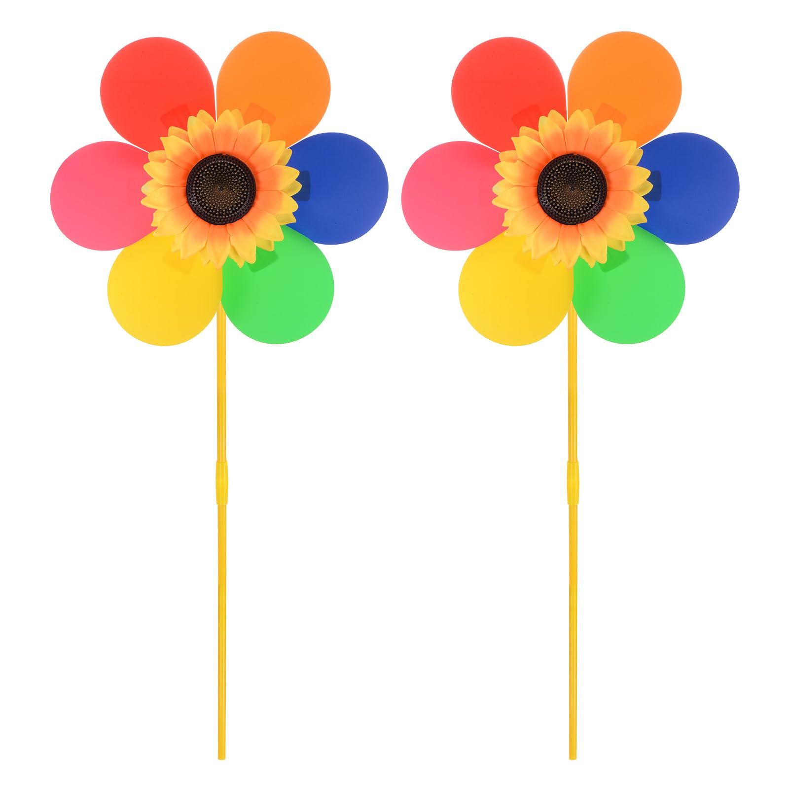 M METERXITY 2 Sets Wind Spinner - 29.3 Inch Pinwheels for Yard and Garden,Apply to Garden Decor/Yard Decorations Outdoor/Backyard Decor/Yard Art (Rainbow Windmill)