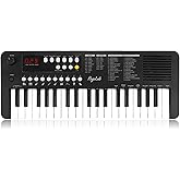 POGOLAB MK1 37 Keys Kids Keyboard Piano, Mini Portable Multi-Function Piano with Excellent Sound Quality, Built-In Speaker & LED Display, Small Electric Music Keyboard Gift for Beginners (Black)