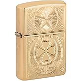 Zippo Lucky Horseshoe Design High Polish Brass Pocket Lighter