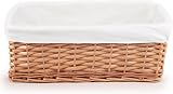 Woodluv Brown Wicker Storage Basket with Off White Lining Large view 6