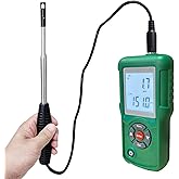 Vanlison Professional Hot Wire Anemometer &ndash; Wind Speed Meter &amp; Air Flow Measurement for HVAC, Measures CFM/CMM, Temperature (℃/℉), Ventilation Ducts, Fans | Auto-Off &amp; Backlit LCD Display