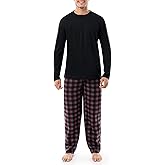 Varsity mens Long Sleeve Jersey Knit Top and Fleece Pant Sleep Set
