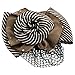 Women Coffee White Striped Flower Barrette Snood Net Hair Clip