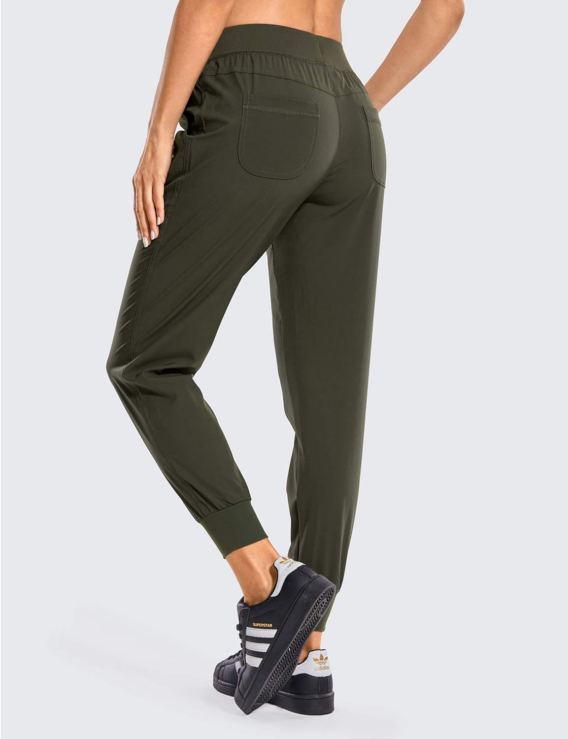 CRZ YOGA Women's Lightweight Joggers Pants with Pockets Drawstring Workout Running Pants with Elastic Waist: Clothing
