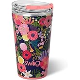 Swig Life 24oz Party Cup, Stackable Insulated Travel Coffee Tumbler with EZ Slider Lid, Cup Holder Friendly Travel, Stainless Steel 24 oz Tumbler, Reusable Mug (Secret Garden)