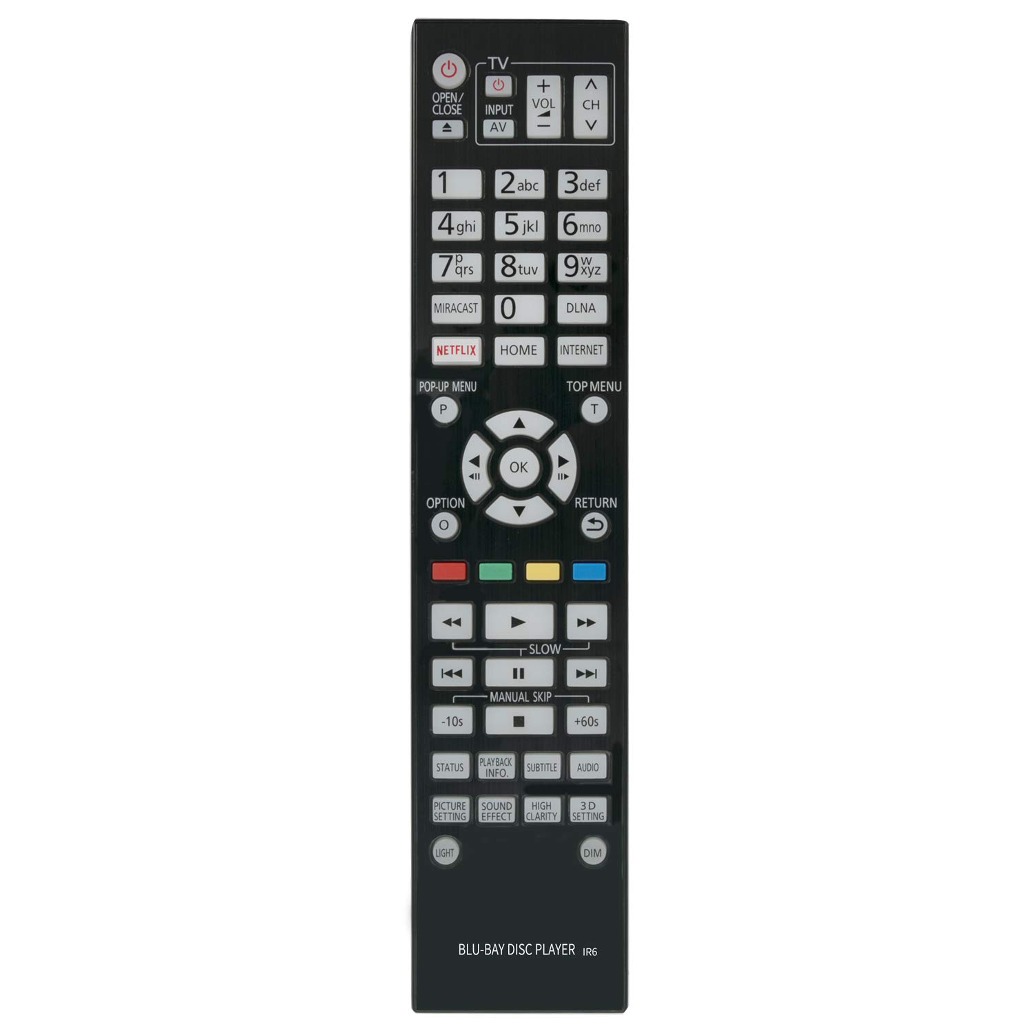 VINABTY N2QAYA000128 Remote Control replacement fit for Panasonic DMP-UB900EBK DMPUB900EGK DMPUB900EBK DMP-UB900EGK DMPUB900GNK DMP-UB900GNK Ultra HD Smart Premium Blu-Ray DVD Player