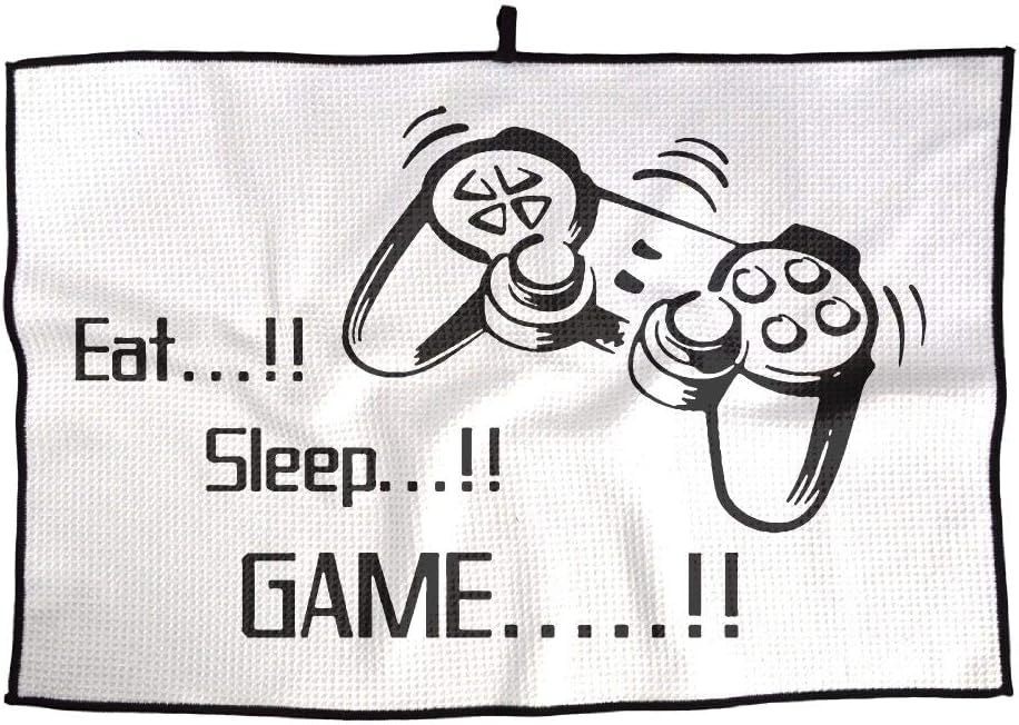 MIPU SHANGMAO Video Games Eat Sleep Game Tailor-Made Towel Lightweight Golf Towel Gym Towels for Men Women