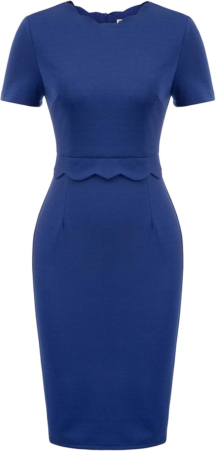 scalloped tube midi dress