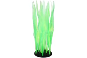 CAPASTEC Glowing Artificial Water Plants, Soft Silicone Glowing Artificial Seaweed Artificial Kelp for Fish Tank Decoration, 6.89 Inch (Green)