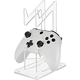 AHANDMAKER Universal Dual Controller Holder, Transparent Acrylic Game Controller Display Stand, Detachable Gamepad Desktop Stand for Display and Organization, Double-Layered