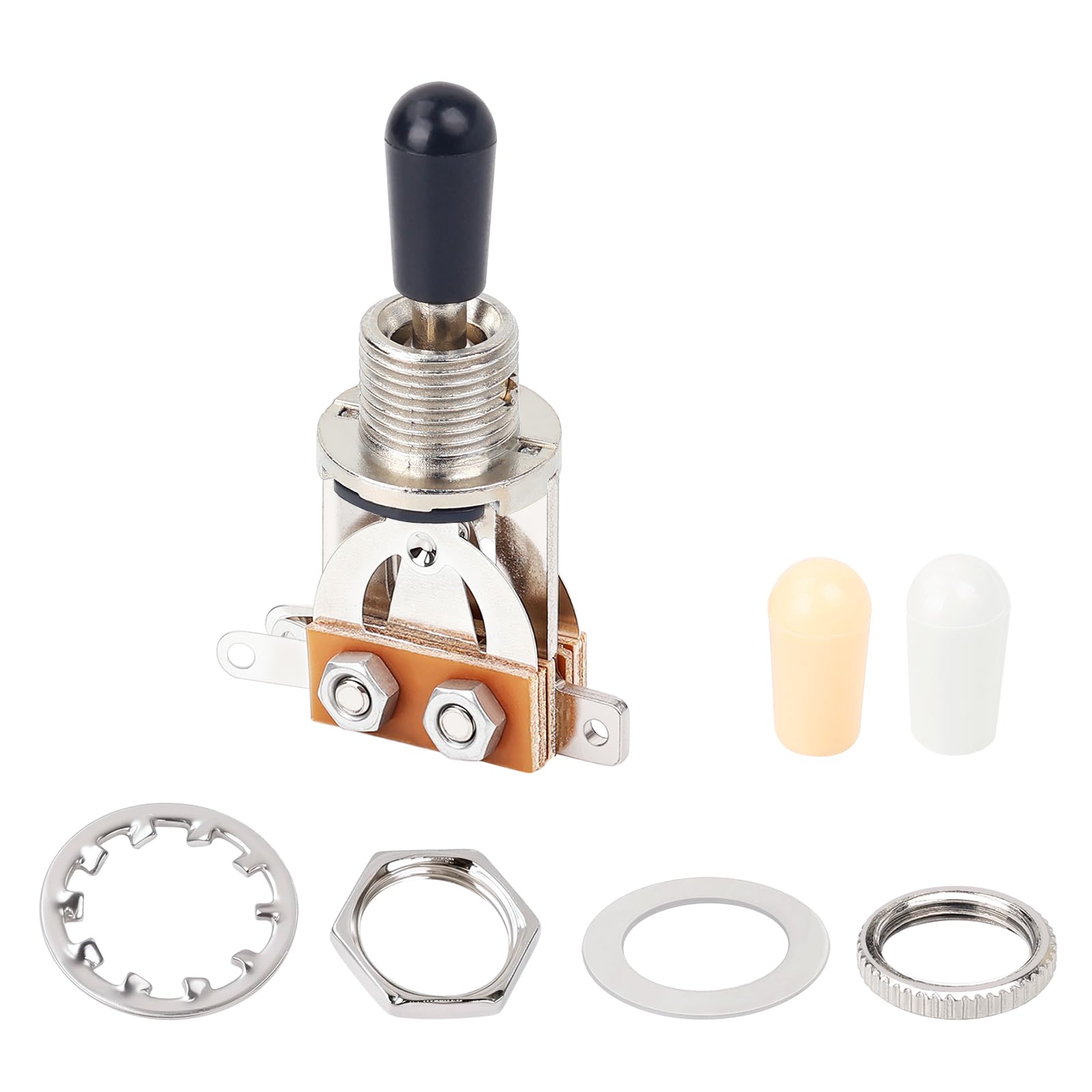 Banworks Metric 3-way Toggle Switch Pickup Selector Switch for Epiphone EPI LP Les Paul Style Guitar JT/DWQ-01 Chrome with Black Tip